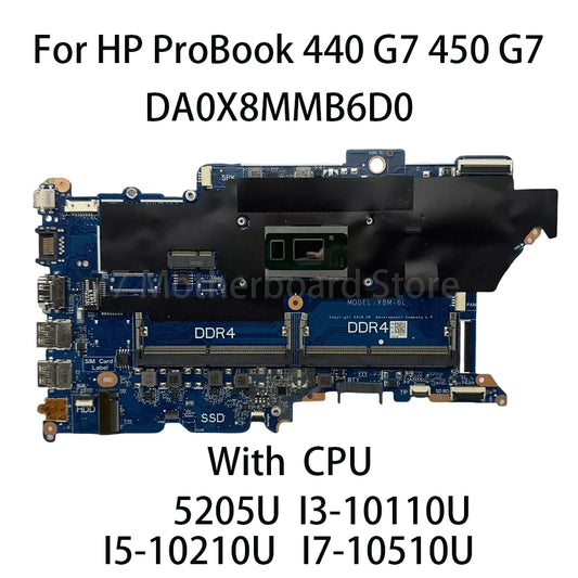 Laptop Motherboard For HP ProBook 440 G7 450 G7 Mainboard With 5205U I3 I5 I7 10th DA0X8MMB6D0 L78085-601 L78087-601 L78086-601 HP laptop repair parts