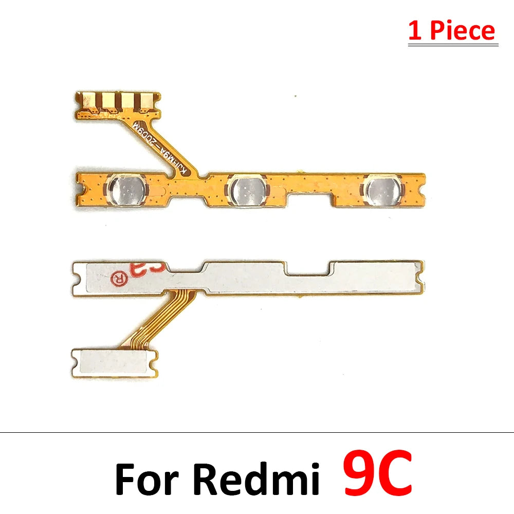 50Pcs/Lot, Power Volume Button Key Flex Cable For Xiaomi Redmi 9 9A 9C 9T 10 10A 10C 12 12C 13 13C 14C Xiaomi  Xiao mi phone repair parts