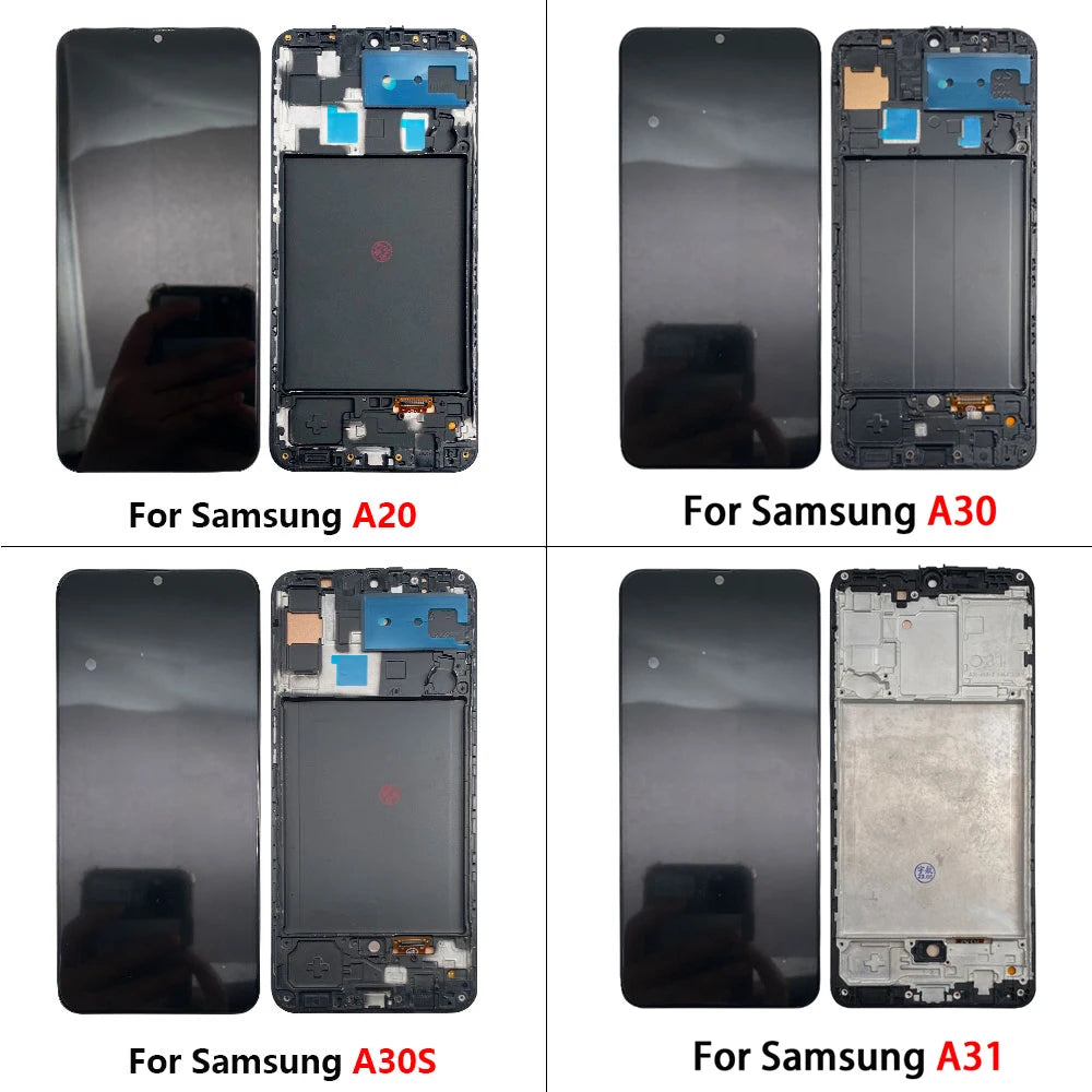 5Pcs, New LCD Display With frame Touch Digitizer Assembly For Samsung A31 A51 A20 A30 A30s Screen Replacement Samsung phone repair parts