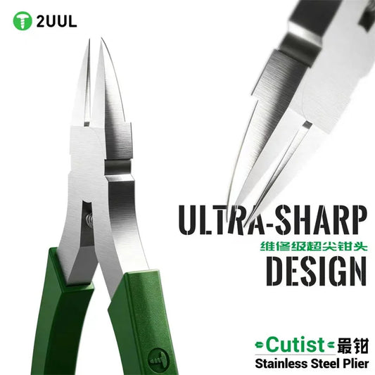 2UUL CT01 Stainless Steel Plier Ultra Sharp Flush Cutting Tool for PCB Motherboard Maintenance Professional Repair Tools
