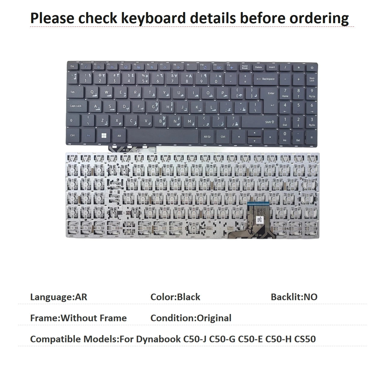 New UI Latin UK Arab Language  Keyboard For Toshiba Dynabook C50-J C50-G C50-E C50-H CS50 Notebook PC Replacement Keyboard
