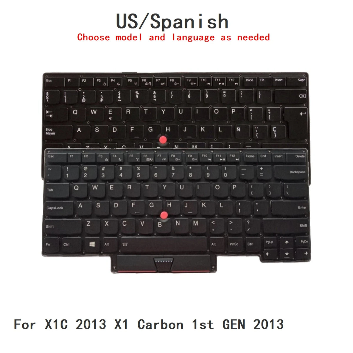 New US Spanish Language  Backlit Keyboard For Lenovo Thinkpad X1C 2013 X1 Carbon 1st GEN 2013 Notebook PC Replacement Keyboard Lenovo laptop repair parts