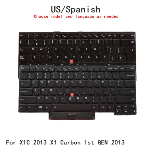 New US Spanish Language  Backlit Keyboard For Lenovo Thinkpad X1C 2013 X1 Carbon 1st GEN 2013 Notebook PC Replacement Keyboard Lenovo laptop repair parts