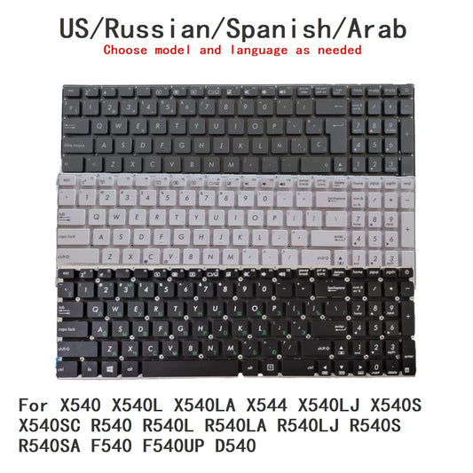 US RU SP AR Keyboard For ASUS X540 X540L X540LA X544 X540LJ X540S X540SC R540 R540L R540LA R540LJ R540S R540SA F540 F540UP D540 ASUS laptop repair parts