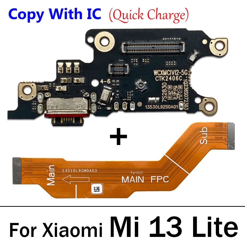 New USB Charger Charging Dock Port Connector Main Mainboard Board Flex Cable For Xiaomi Mi 10 10T 11 11T 12 12T 13 13T Pro Lite  Xiaomi  Xiao mi phone repair parts