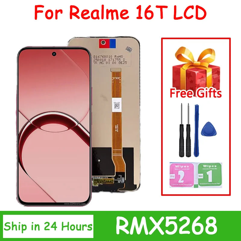 6.81”High Quality For Oppo Realme 16T 5G RMX5268 LCD Display Touch Screen Panel Glass Assembly Replacement Repair Parts Oppo phone repair parts Realme phone repair parts