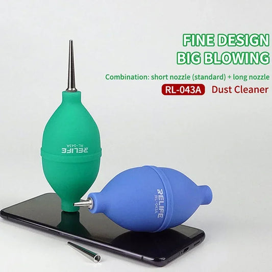 RELIFE RL-043A 2 In 1 Phone Repair Dust Cleaner Metal Design Blowing Dust Ball for PCB PC Keyboard Camera Lens Dust Removing Professional Repair Tools