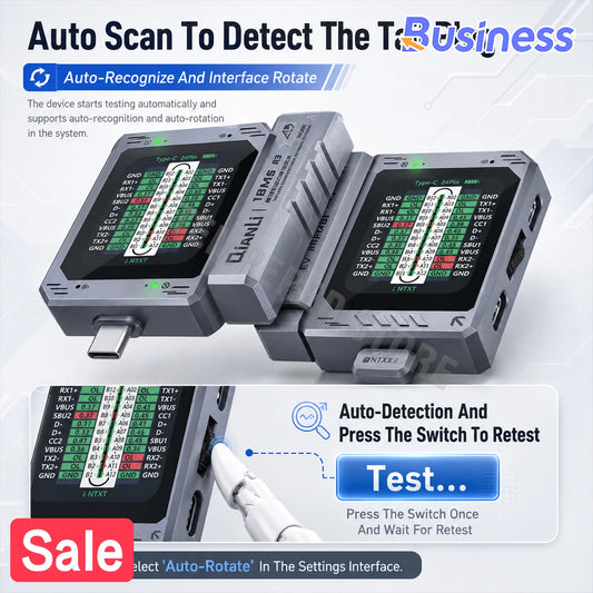 YCS Qianli Tail Plug Comprehensive Analysis Tester Current Voltage Detection Type-C Lighting Phone Charging Data Transmission Professional Repair Tools