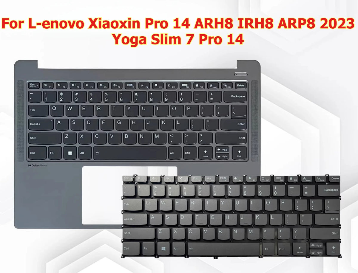 Upper case keyboard for Lenovo Xiaoxin Pro 14 ARH8 IRH8 ARP8 2023 Yoga Slim 7 Pro 14 C shell cover topcase palmrest LCM19J1 Lenovo laptop repair parts