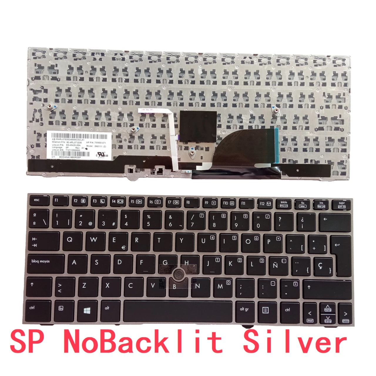 New US UI Russian Spanish Latin Brazil Portuguese Laptop Backlit Keyboard For HP EliteBook 2170p 2170 Notebook PC Replacement  HP laptop repair parts