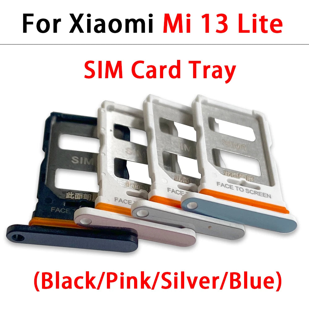 10Pcs, New For Xiaomi Mi 13 Pro / Mi 13 Lite / Mi 13T Pro SIM Card Slot SD Card Tray Holder Adapter  Xiaomi  Xiao mi phone repair parts