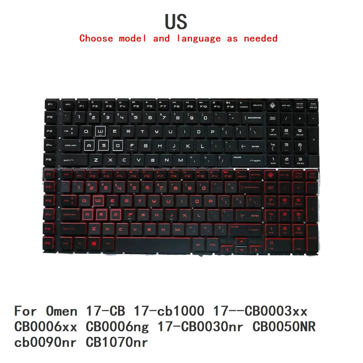 New US Language  RGB Keyboard For HP Omen 17-CB 17-cb1000 17--CB0003xx CB0006xx CB0006ng 17-CB0030nr CB0050NR cb0090nr CB1070nr  HP laptop repair parts