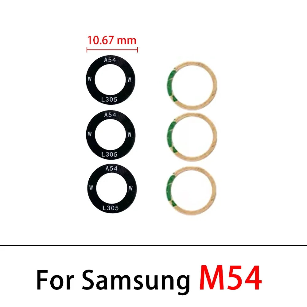 Rear Back Camera Glass Lens With Sticker For Samsung M02 M02s M11 M12 M13 M14 M23 M32 M42 M52 M33 M53 M54 4G 5G Samsung phone repair parts