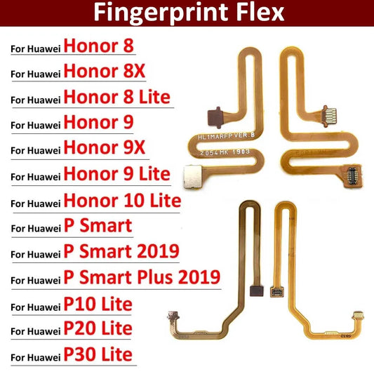 Fingerprint Sensor Scanner Touch ID Connecter Flex Cable For Huawei Honor 8 9 10 7X 8X 9X P10 P20 P30 Lite Pro P Smart Plus 2019 Huawei phone repair parts