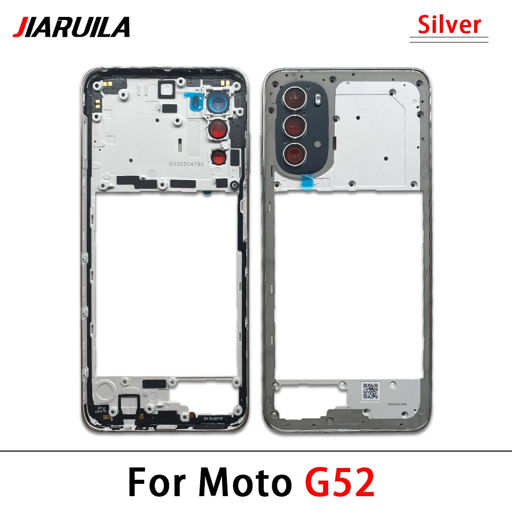 10Pcs， For Motorola For Moto G22 G42 G52 G82 G84 Middle Housing Cover Frame Bezel with Lens Glass Frame Parts Motorola phone repair parts