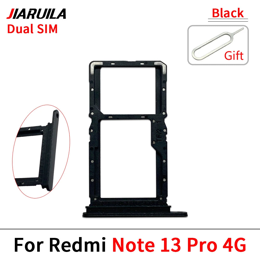 10Pcs, SIM Card Slot SD Card Tray Holder Adapter For Xiaomi Redmi Note 13 Pro Plus 4G 5G  Xiaomi  Xiao mi phone repair parts