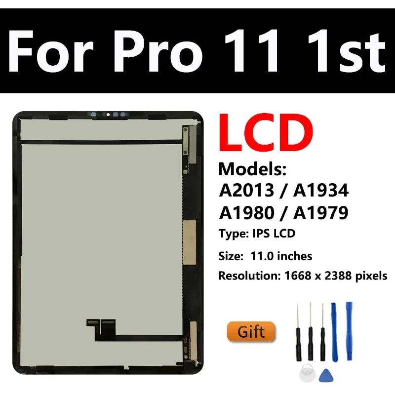 OEM LCD For Apple iPad Pro 11 1st 2nd 3rd 4th 2018 2020 2021 A2013 A2068 A2460 A2435 Touch Screen Display Assembly Replacement  iPad repair parts