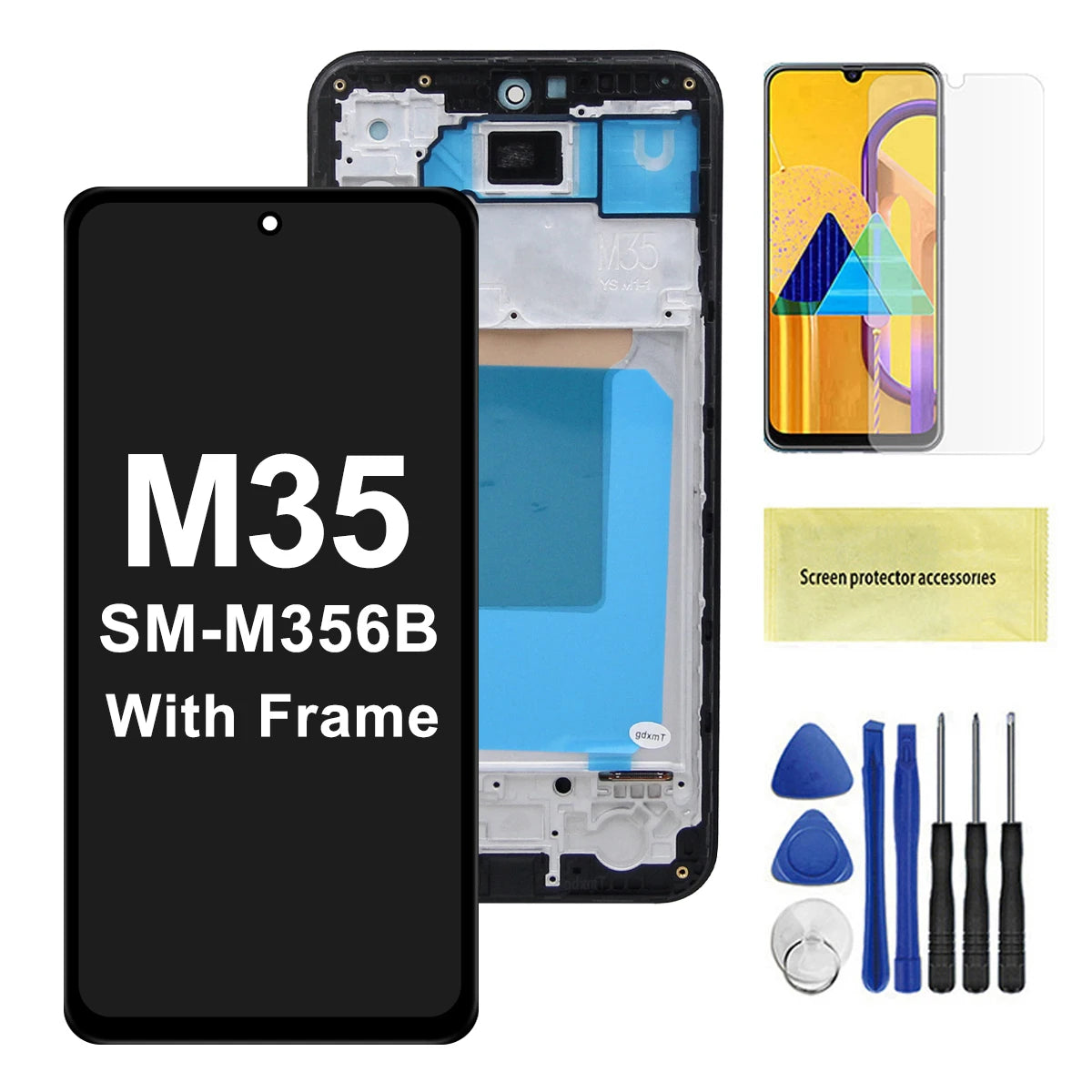 OLED/TFT For Samsung M35 LCD Display Touch Screen Digitizer Assembly Replacement SM-M356B, SM-M356B/DS M35 5G LCD Screen Samsung phone repair parts