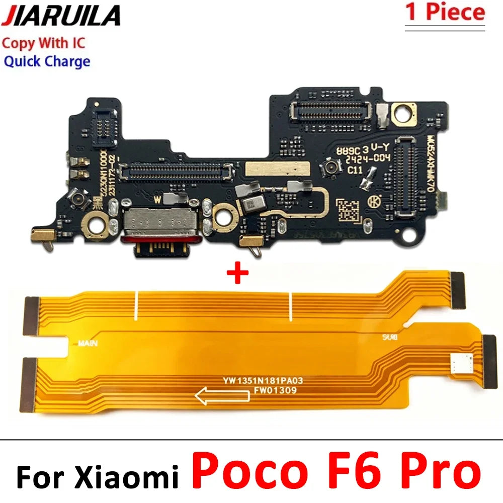 Dock Connector Micro USB Charger Charging Port Microphone Main Board Flex Cable For XIaomi Poco X5 X6 X7 F5 F6 F7 Pro 4G 5G  Xiaomi  Xiao mi phone repair parts