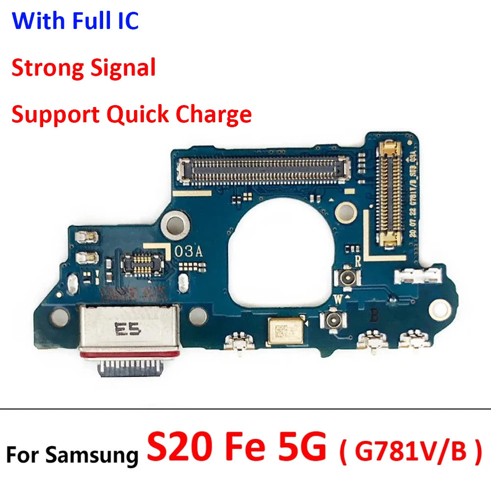 USB Charging Port Board Flex Cable Connector For Samsung S20 Fe 4G 5G G780 G780F G781 G781B Microphone Samsung phone repair parts