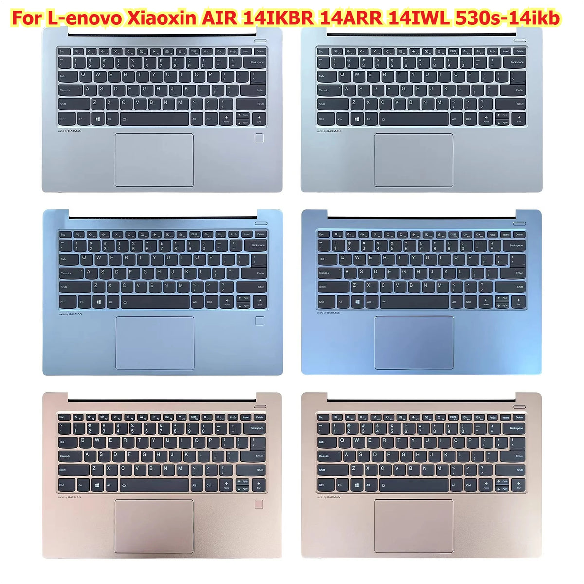 Upper case keyboard for Lenovo Xiaoxin AIR 14IKBR 14ARR 14IWL 530s-14ikb 2018 topcase palmrest C shell keyboard cover touchpad Lenovo laptop repair parts