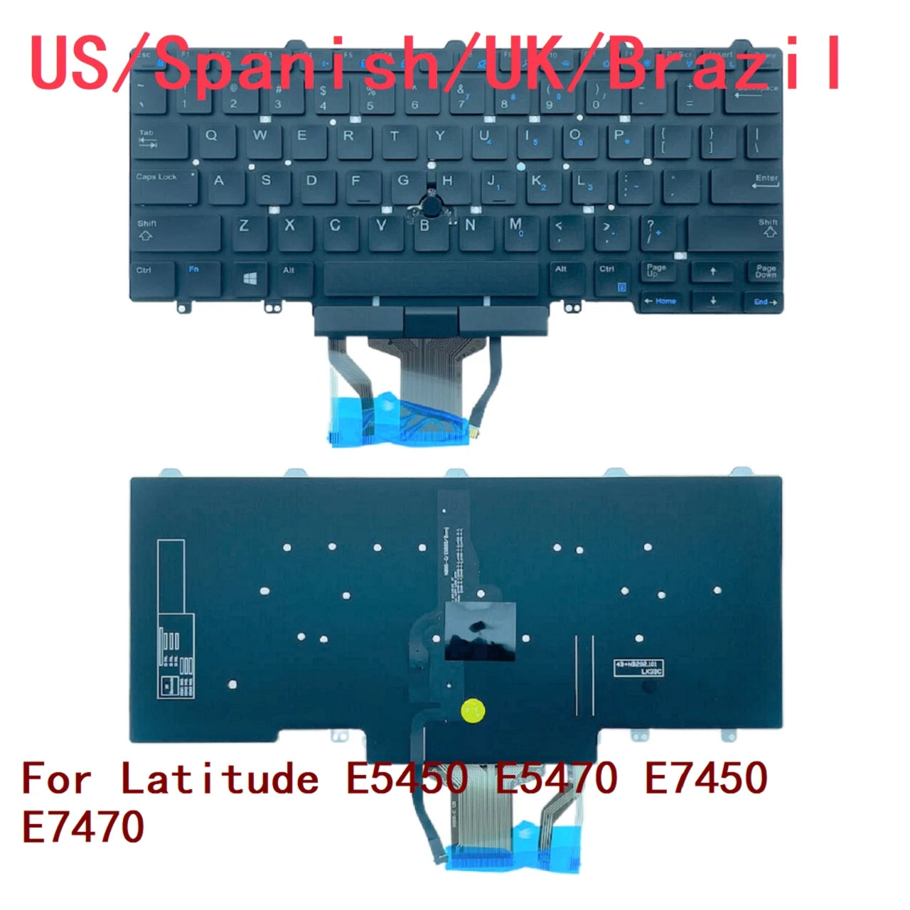 New US Spanish UK Brazil Laptop Backlit Keyboard For Dell Latitude E5450 E5470 E7450 E7470 094F68 NSK-LKAUWDell laptop repair parts