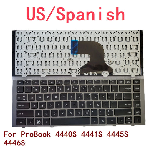 New US Spanish Laptop Keyboard For HP ProBook 4440S 4441S 4445S 4446S Notebook PC Replacement  HP laptop repair parts