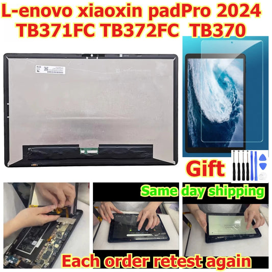 100% tested Tab touch display lcd screen for Lenovo TB371FC TB372FC 2024 xiaoxin padPro TB370 Digitizer assembly Lenovo tablet repair parts
