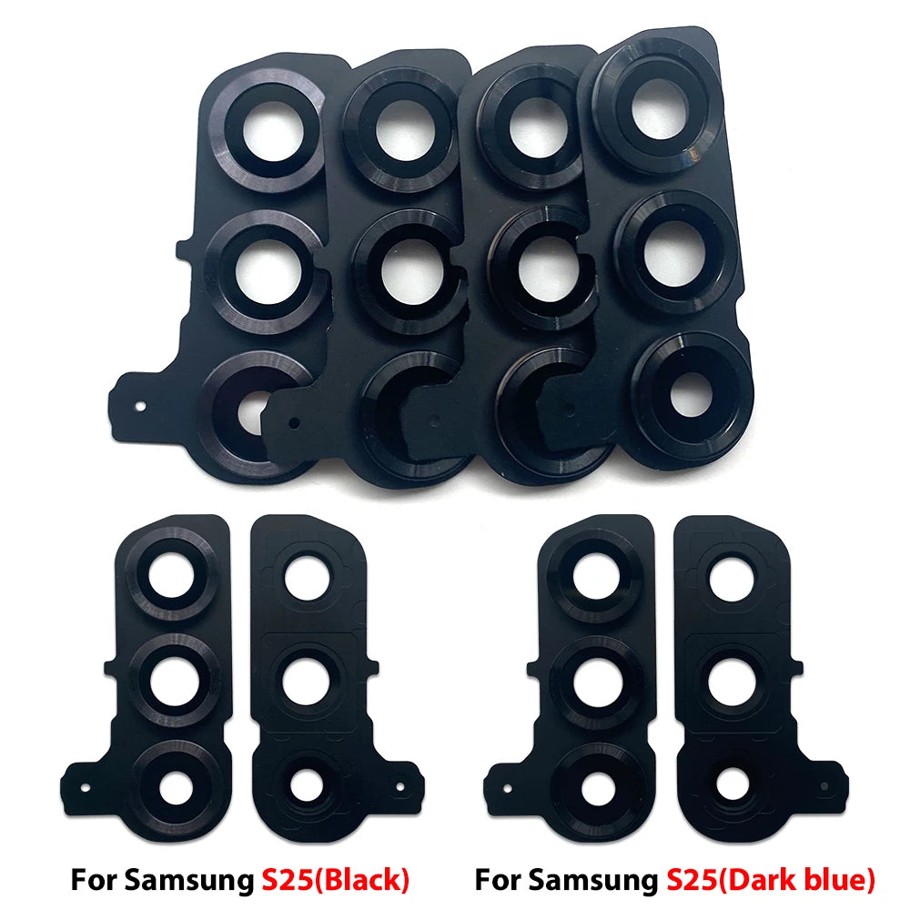 New Rear Camera Glass Lens Cover With Frame Holder with Sticker For Samsung S25 Plus S25 Ultra Replacement Parts Samsung phone repair parts