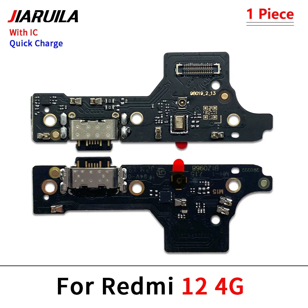 10Pcs, USB Charging Port Dock Charger Plug Connector Board Flex Cable For Xiaomi Redmi 12 12C 13 13C 14C 15 15C 4G 5G Xiaomi  Xiao mi phone repair parts
