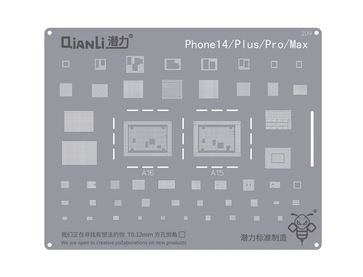 QIANLI MEGA-IDEA Black BGA Reballing Stencil Multifunction Universal Net for iPhone 6-17 Pro Max Planting Tin Steel Mesh Tools Professional Repair Tools
