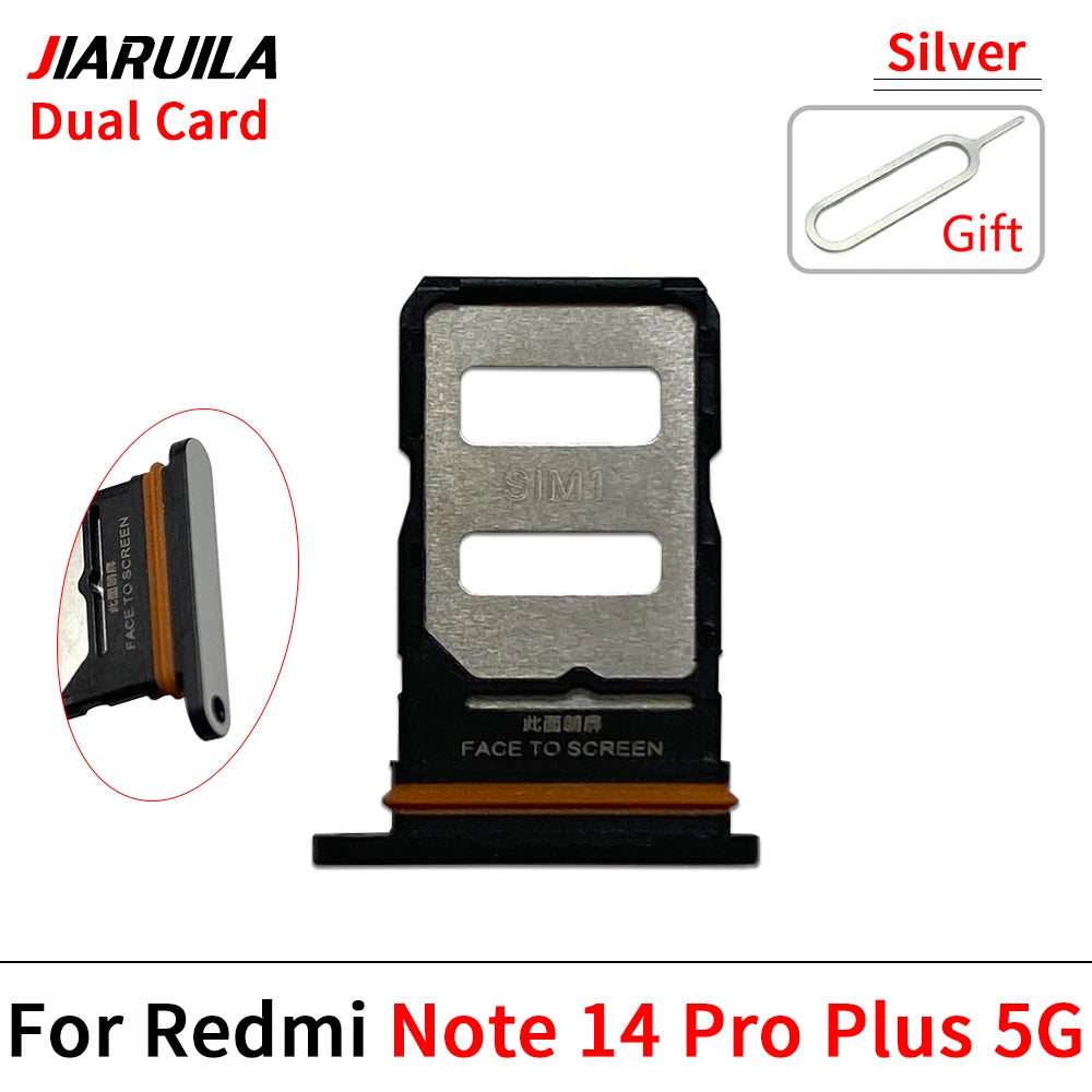 10Pcs, SIM Card Slot SD Card Tray Holder Adapter For Xiaomi Redmi Note 14 Pro Plus 4G 5G  Xiaomi  Xiao mi phone repair parts