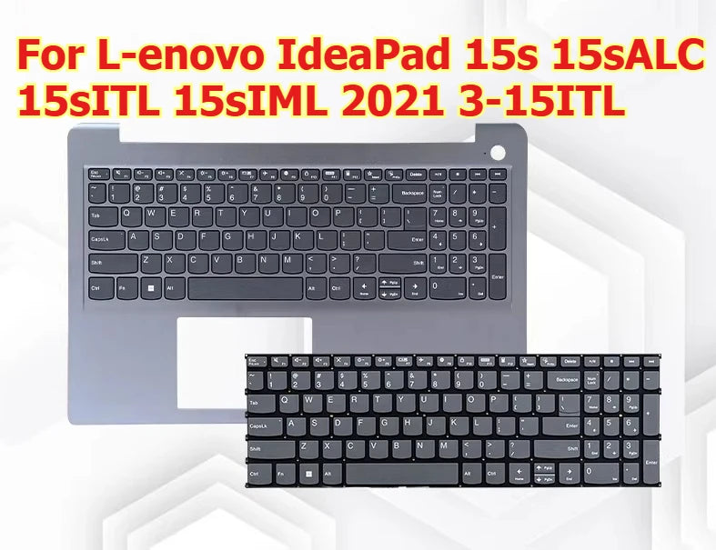 Upper case keyboard for Lenovo IdeaPad 15s 15sALC 15sITL 15sIML 2021 3-15ITL topcase palmrest keyboard cover touchpad assembly Lenovo laptop repair parts