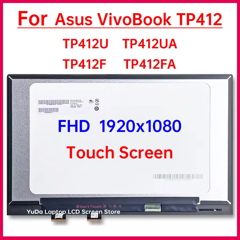14 Inch Touch Screen For Asus VivoBook Flip 14 TP412 TP412U TP412F TP412UA TP412FA LCD Display Digitizer Assembly Replacement ASUS laptop repair parts