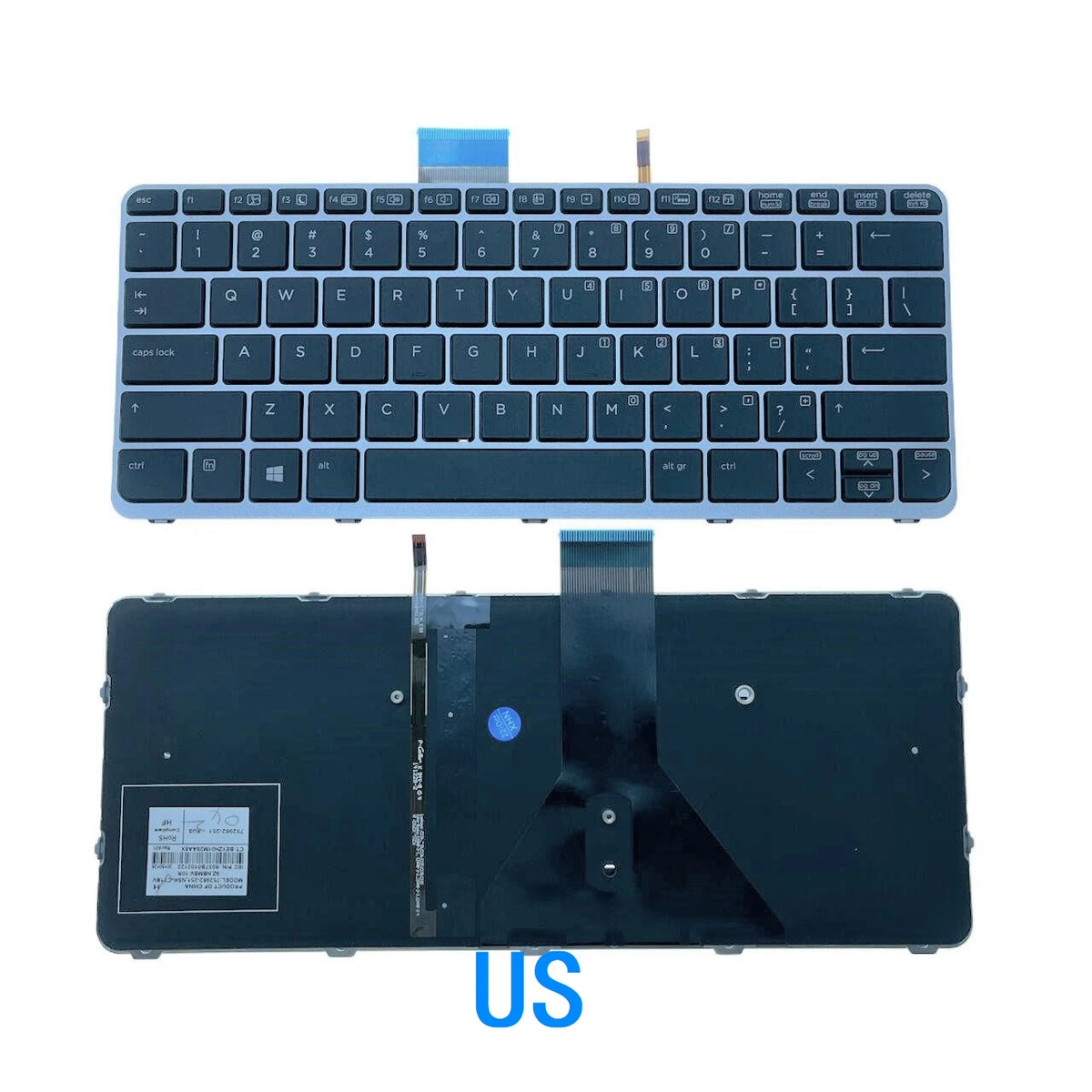 New US Spanish Arab Brazil Language  Backlit Keyboard For HP Elitebook FOLIO 1020 G1 1030 G1 752962-251  HP laptop repair parts