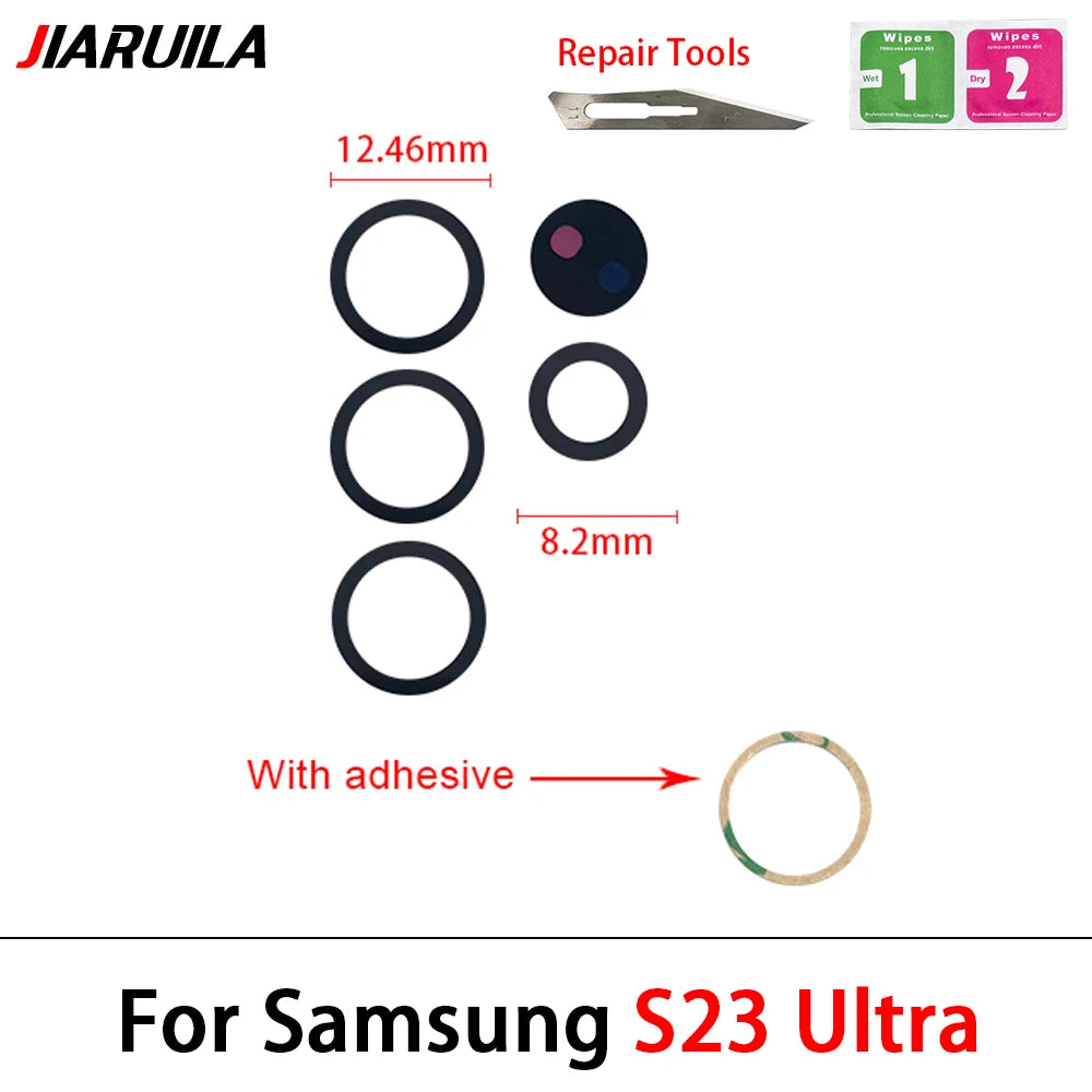 New Back Rear Camera Glass Lens For Samsung A32 A52 A72 A82 S21 S22 S23 Plus Ultra With Adhesive Repacement Parts Samsung phone repair parts