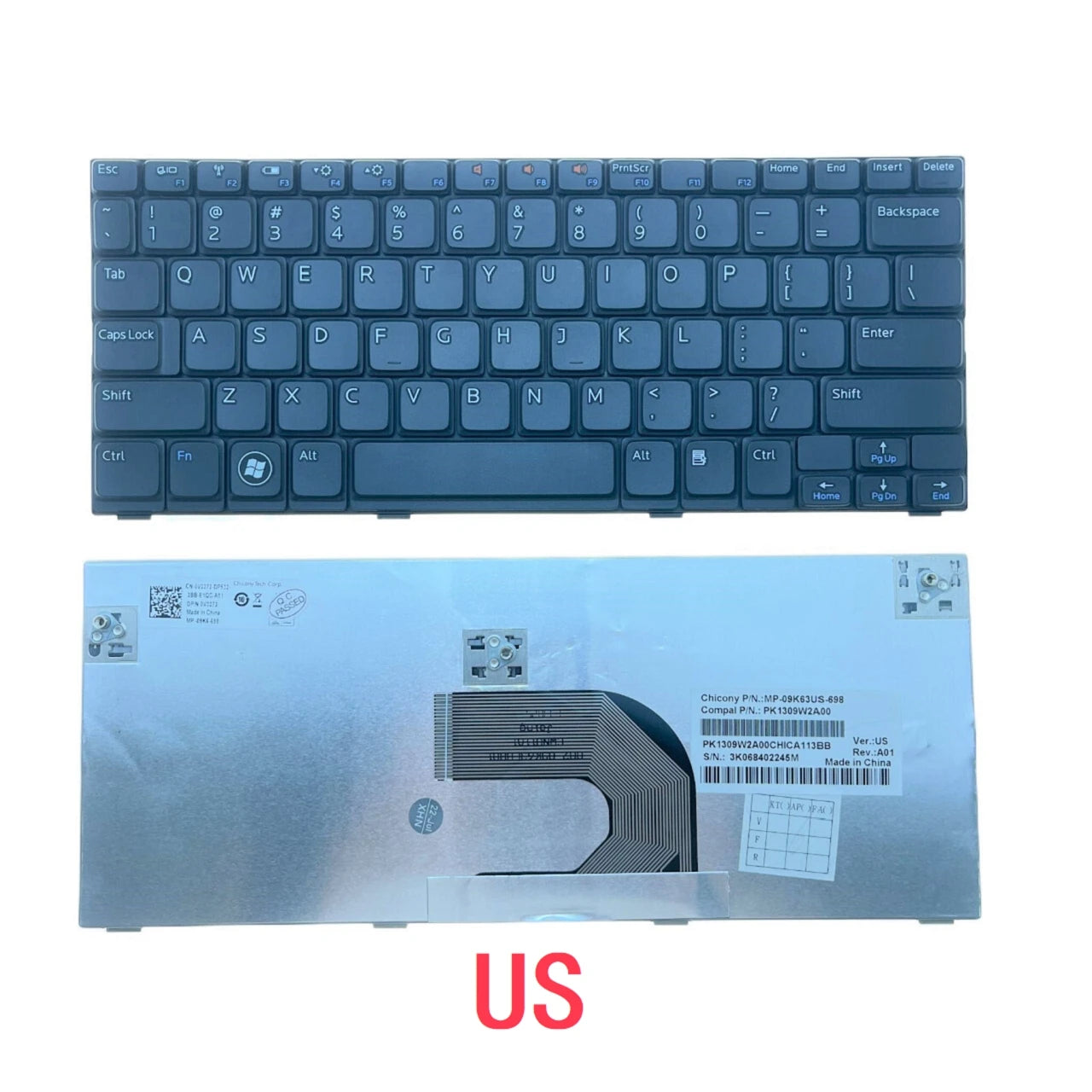New US Russian Spanish Brazil Laptop Keyboard For Dell Inspiron mini1012 1012 1018 Notebook PC ReplacementDell laptop repair parts