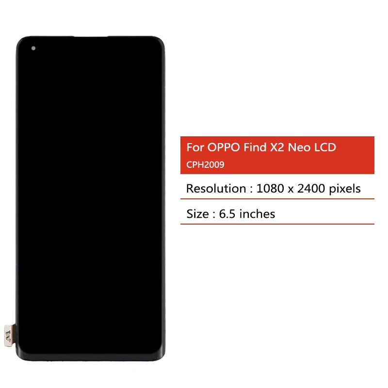 6.5" Super Amoled For Oppo Find X2 Neo 5G CPH2009 Display Touch Screen Digitizer Assembly For Oppo Find X2Neo LCD Replacement Oppo phone repair parts Realme phone repair parts