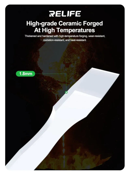 RELIFE TK1 Ceramic Solder Scraper Non Magnetic Anti Static High Temperature Blade for Phones Motherboard CPU Oxidation Removal Professional Repair Tools