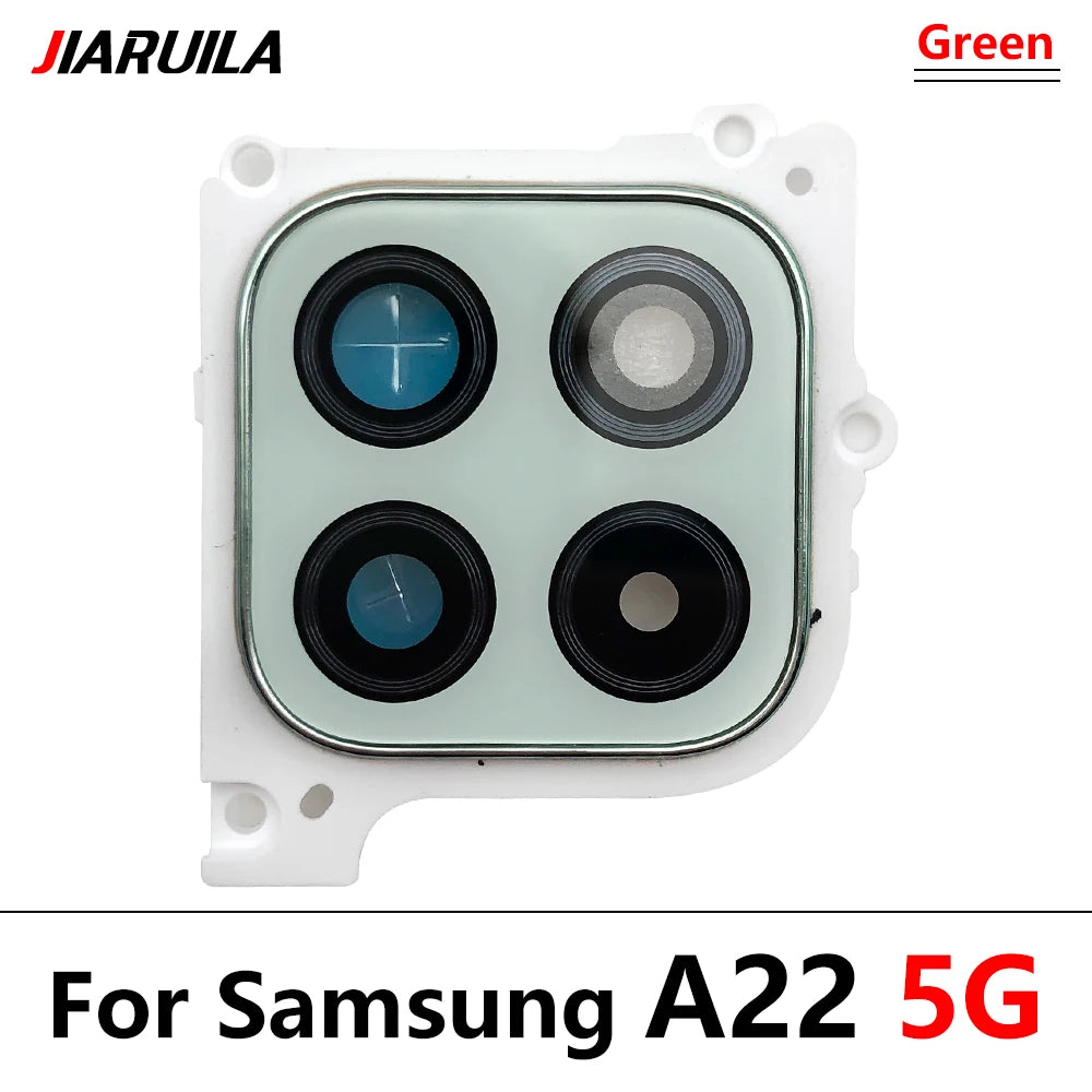 10Pcs/Lot, Housing Back Rear Camera Glass Lens Cover Frame Holder For Samsung A22 4G 5G A225F A226B Samsung phone repair parts