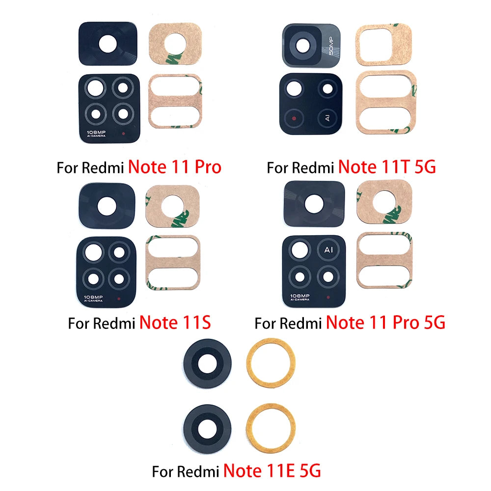 Rear Back Camera Glass Lens For Xiaomi Redmi Note 11 11E 11s 11T 11 Pro Plus 5G With Adhesive Sticker  Xiaomi  Xiao mi phone repair parts