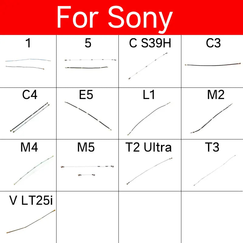 Wifi Signal Antenna Flex Cable For Sony Xperia 1 5 C S39H C3 C4 E5 L1 M2 M4 M5 T2 Ultra T3 V LT25i Wire Mast Replacement Parts Sony phone repair parts