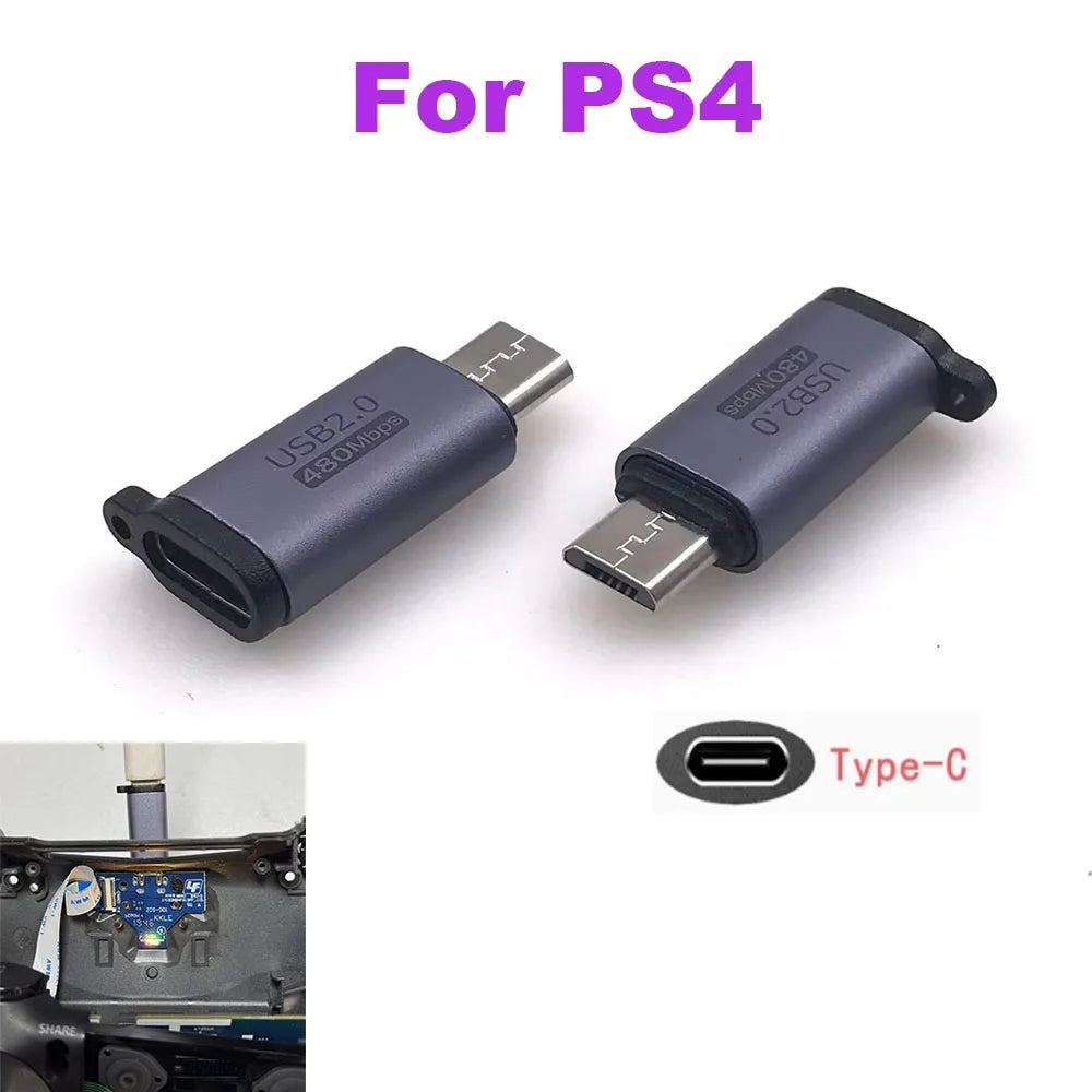 1-5 Pcs For PS4 USB C Charger Adapter Converter Type C To For PSP1000/2000/3000 Game DC Jack Plug to USB C Charging Adapter Game console repair parts