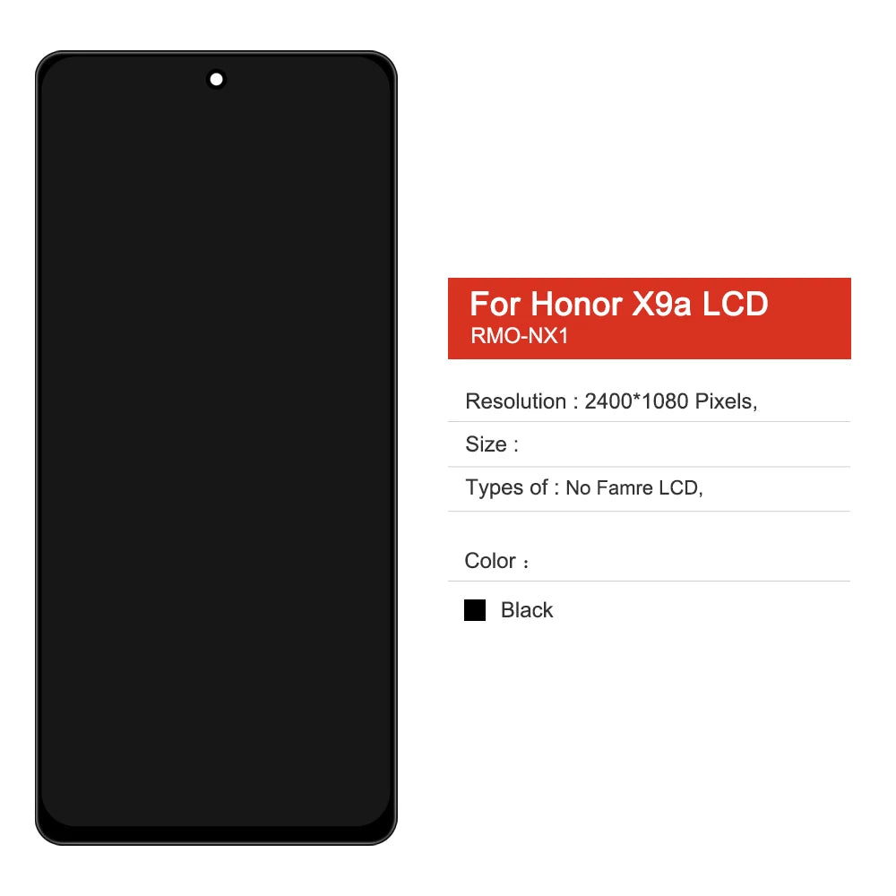 TFT X9A Display Screen For Honor X9A RMO-NX1 LCD Display Touch Screen Digitizer Assembly For honor X9A Replacement Parts Honor phone repair parts