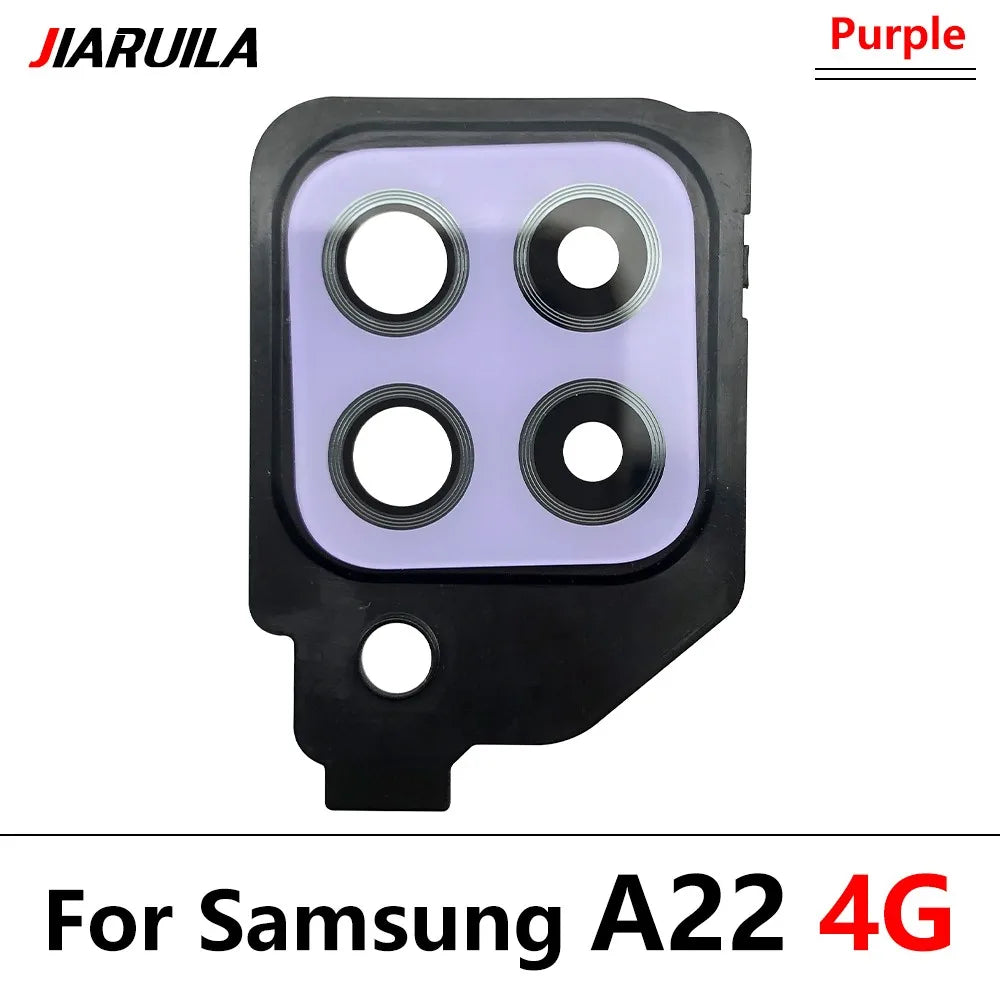 10Pcs/Lot, Housing Back Rear Camera Glass Lens Cover Frame Holder For Samsung A22 4G 5G A225F A226B Samsung phone repair parts