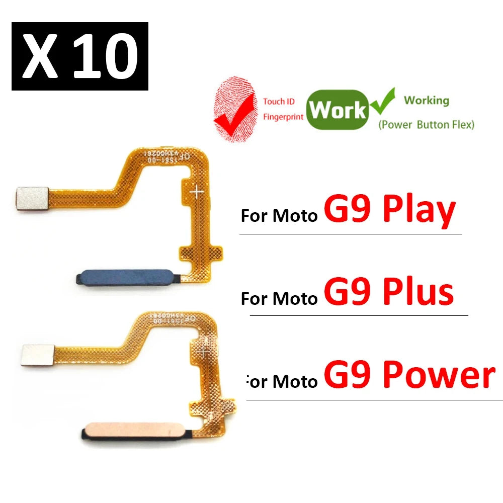 10Pcs/Lot, New For Motorola Moto G9 Plus Power Home Button FingerPrint Touch ID Sensor Flex Cable Ribbon Replacement Parts Motorola phone repair parts