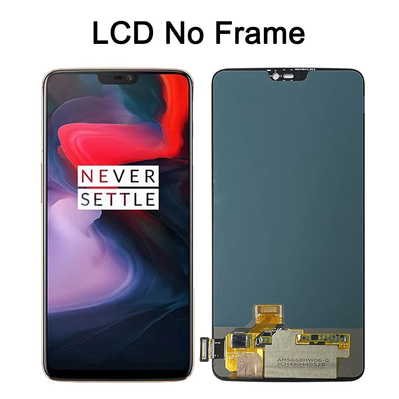 100% Test For Oneplus 6 LCD A6000 A6003 Touch Screen Digitizer Display Replacement Assembly Parts With Frame For One Plus 6 LCD  OnePlus phone repair parts