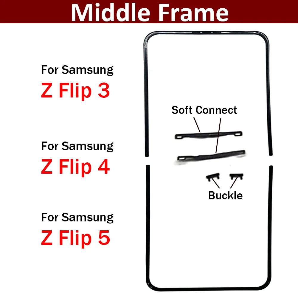 Front Screen Stand Middle Bezel Frame LCD Display Bracket Plastic Hoder For Samsung Z Flip 3 4 5 F731 F721 F711 Samsung phone repair parts