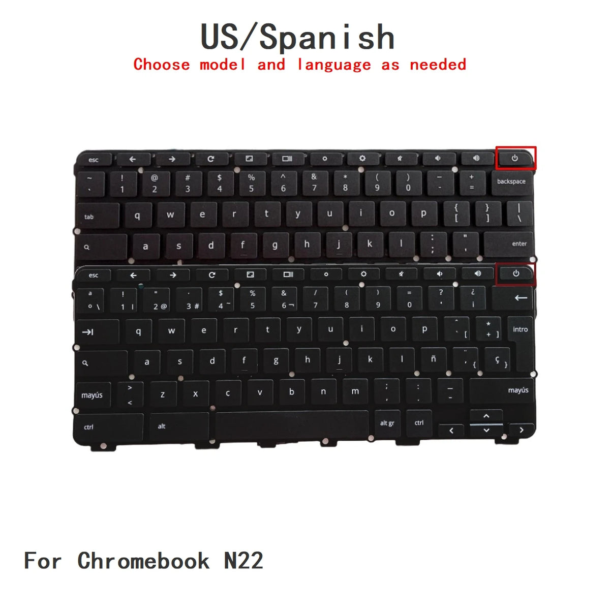 New US Spanish Language  Keyboard For Lenovo Chromebook N22 Notebook PC Replacement Keyboard Lenovo laptop repair parts