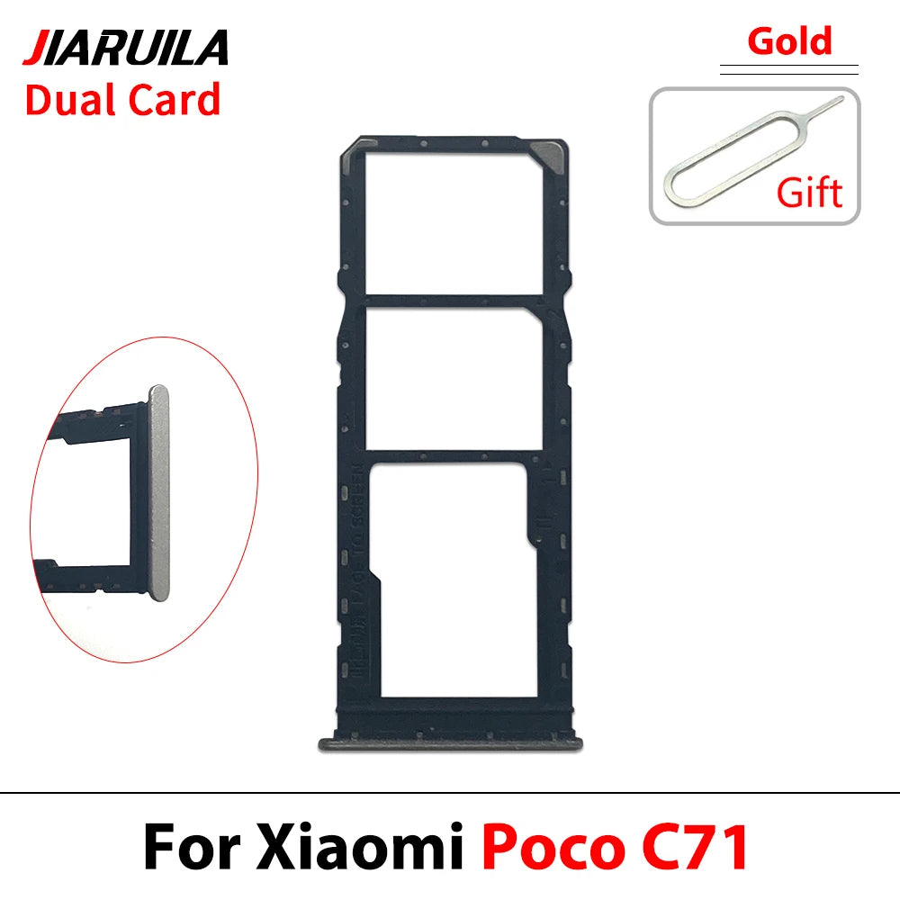 New For Xiaomi Poco C40 C71 C65 C75 C85 SIM Card Slot SD Card Tray Holder Adapter  Xiaomi  Xiao mi phone repair parts